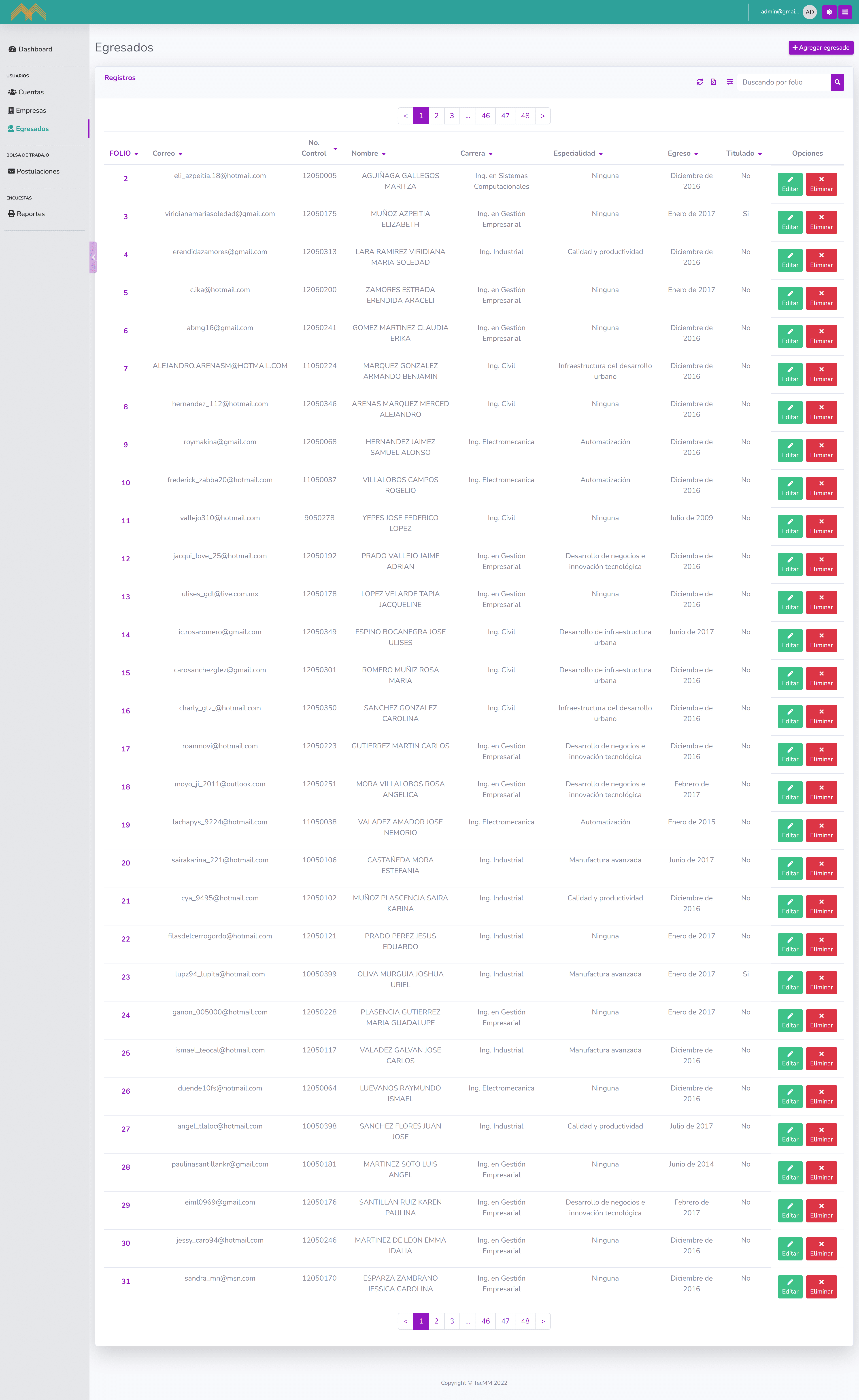 Control de Encuestas y Bolsa de Trabajo screenshot 5